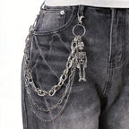 Skeleton Pendant Multi-Layer Pants Chain — Gothic Jeans Chain