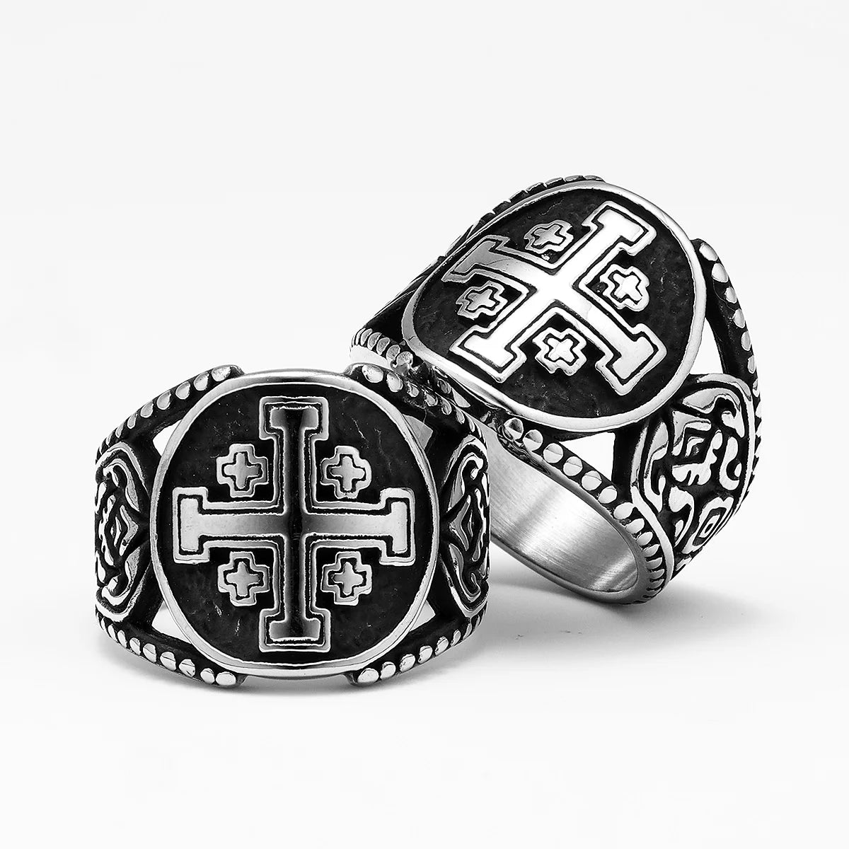 Jerusalem Cross Ring — Stainless Steel
