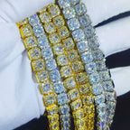 Gold Tennis Bracelet Iced Out 7MM Cluster