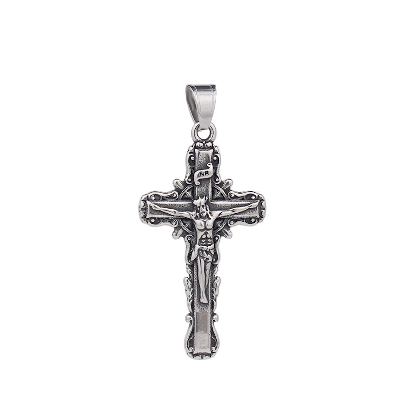 Classic St. Michael Cross Necklace — Stainless Steel