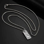 Vnox Wrinkle Geometric Necklace for Men, Stainless Steel Rectangular Pendant Box Chain Necklaces, Punk Jewelry Halloween Gifts