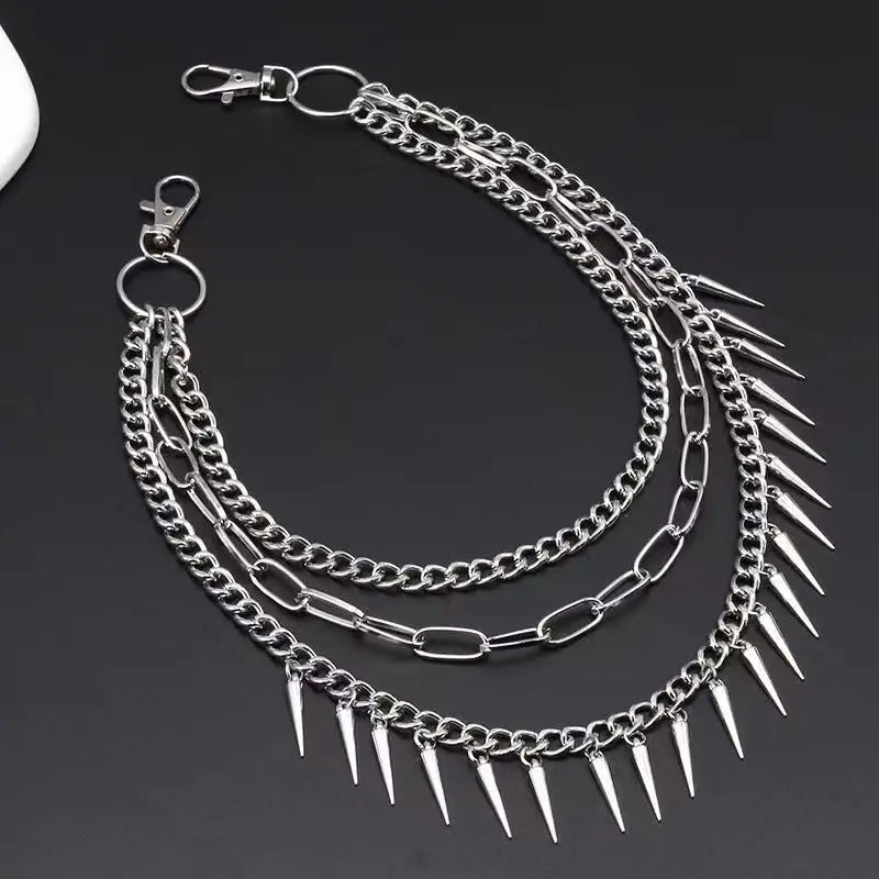 Gothic Pentagram Biker Jean Pants Chain Keychain