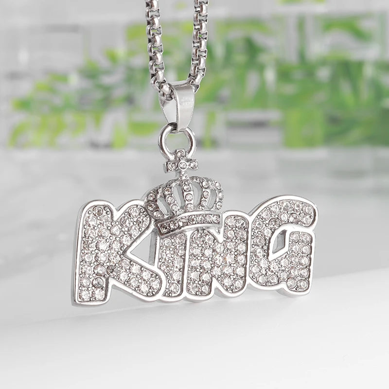 Hip Hop Rock Rapper Blessing Alphabet Pendant Necklace for Personality Men Fashion Street Trend Jewelry Accessories Gift
