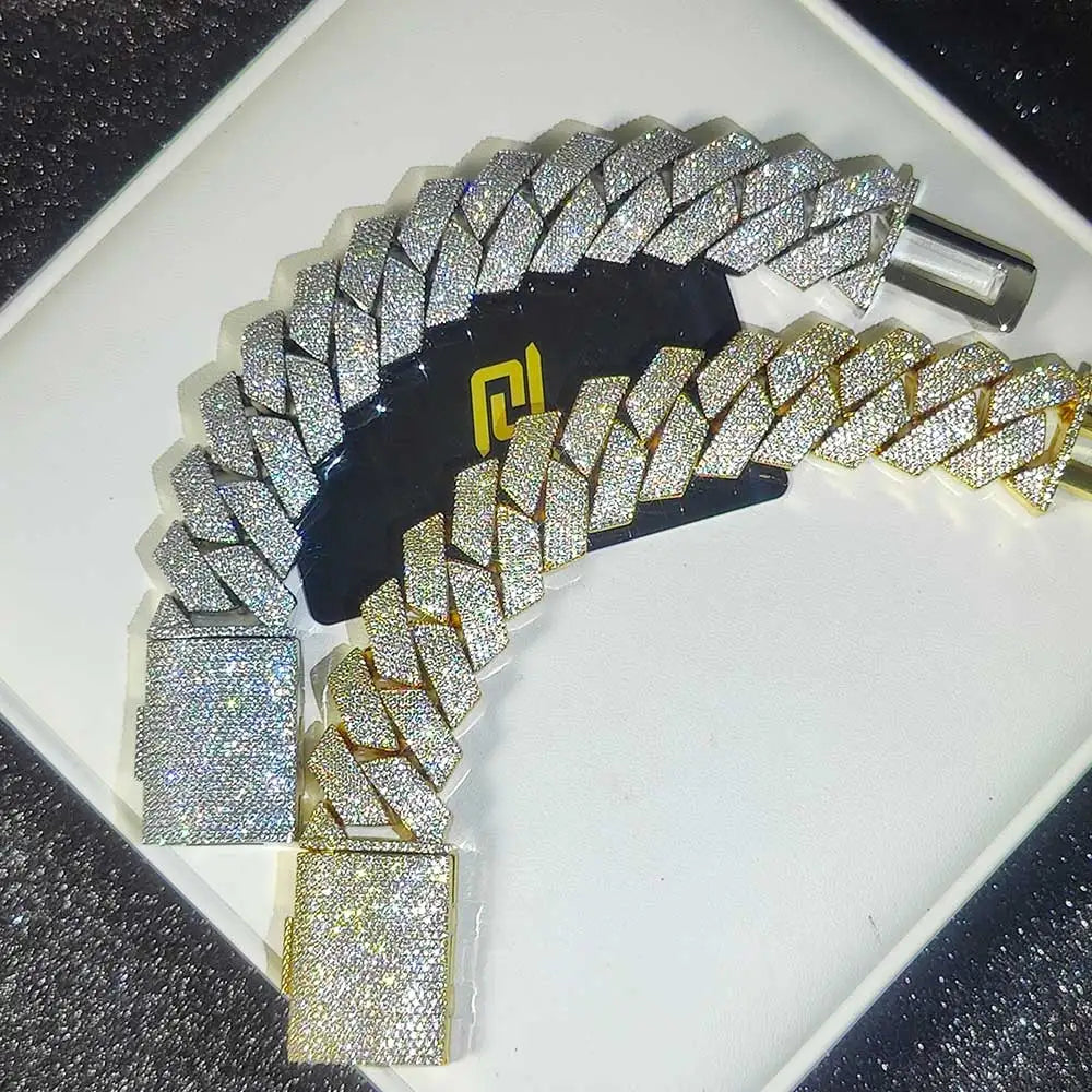 Gold Cuban Bracelet Iced Out 25MM Statement