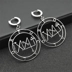 Baphomet Steel Earrings Sigeal Sigil Lucifer Satan
