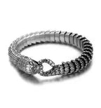 Viking Ouroboros vintage punk bracelet for men stainless steel fashion Jewelry hippop street culture