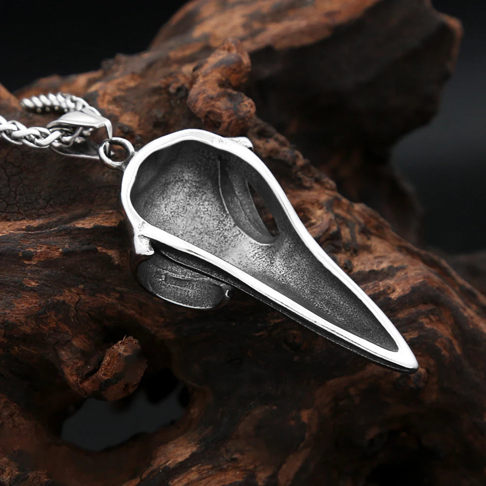 Viking Raven Stainless Steel Pendant Necklace