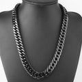 Cuban Black Chain 10-17MM Width Necklace Solid