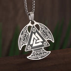Silver Color Stainless Steel Pattern Witch Knot Pendant Necklace Celtic Knot Lucky Jewelry Christmas Gift for Friends Family