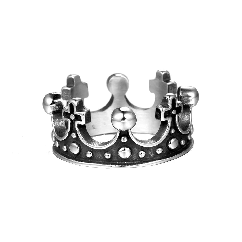 316L Stainless Steel Vintage Royal Crown Man Men Rings Punk Rock Hip Hop Creativity for Male Boyfriend Jewelry