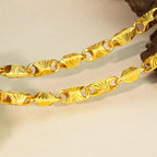 New luxury real gold jewelry 24k certifid square necklace men's elegant simple clavicle chain gifts for boyfriend