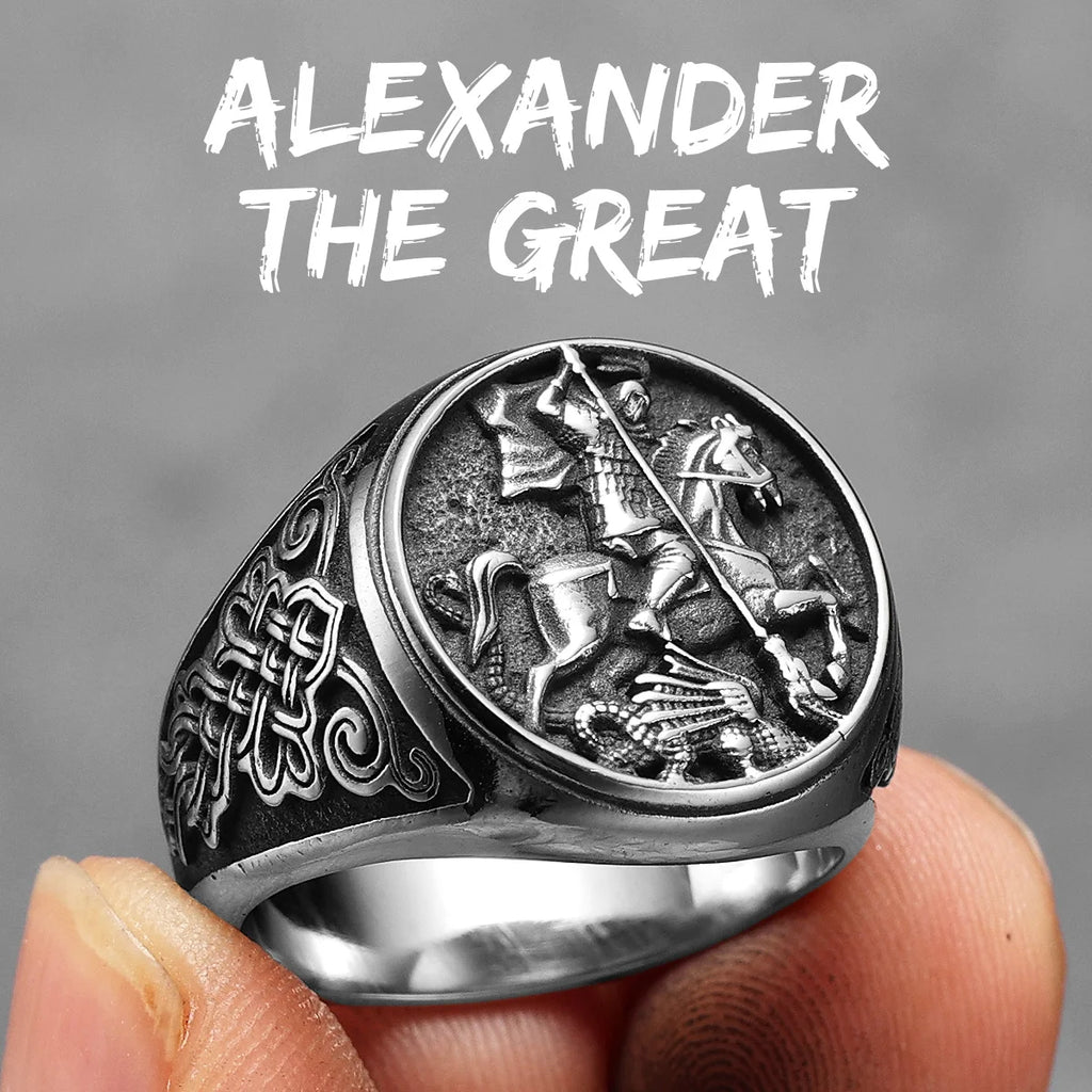 Alexander The Great Ring — Stainless Steel