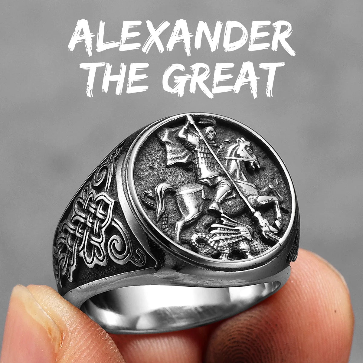 Alexander The Great Ring — Stainless Steel