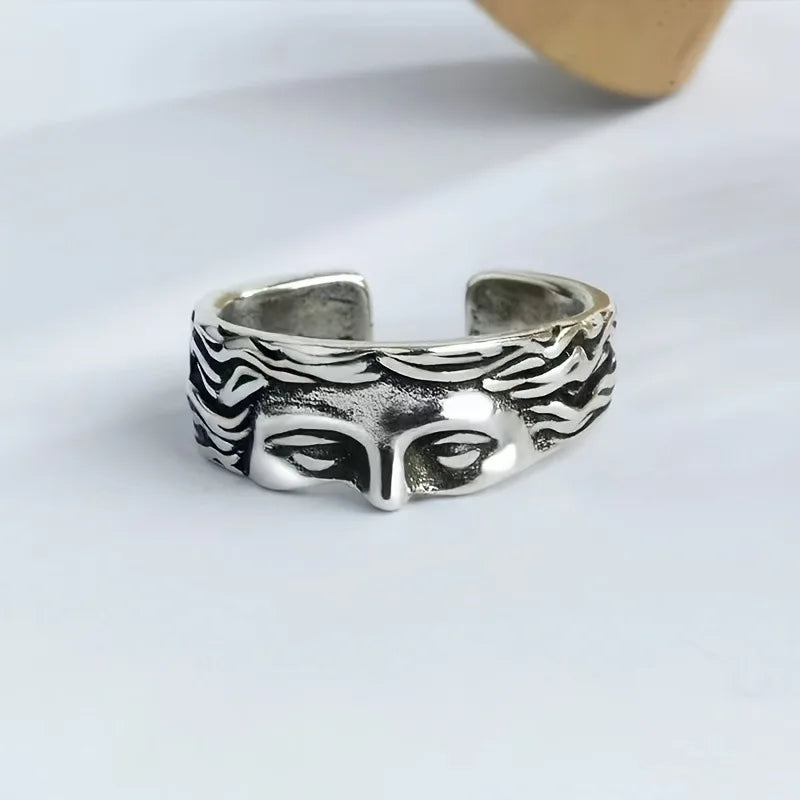 2Pcs Vintage Gothic Steel Skull Mask Rings Design Alloy Finger Rings Set for Men Women New Trend Creative Punk Jewerly Gift