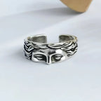 2Pcs Vintage Gothic Steel Skull Mask Rings Design Alloy Finger Rings Set for Men Women New Trend Creative Punk Jewerly Gift