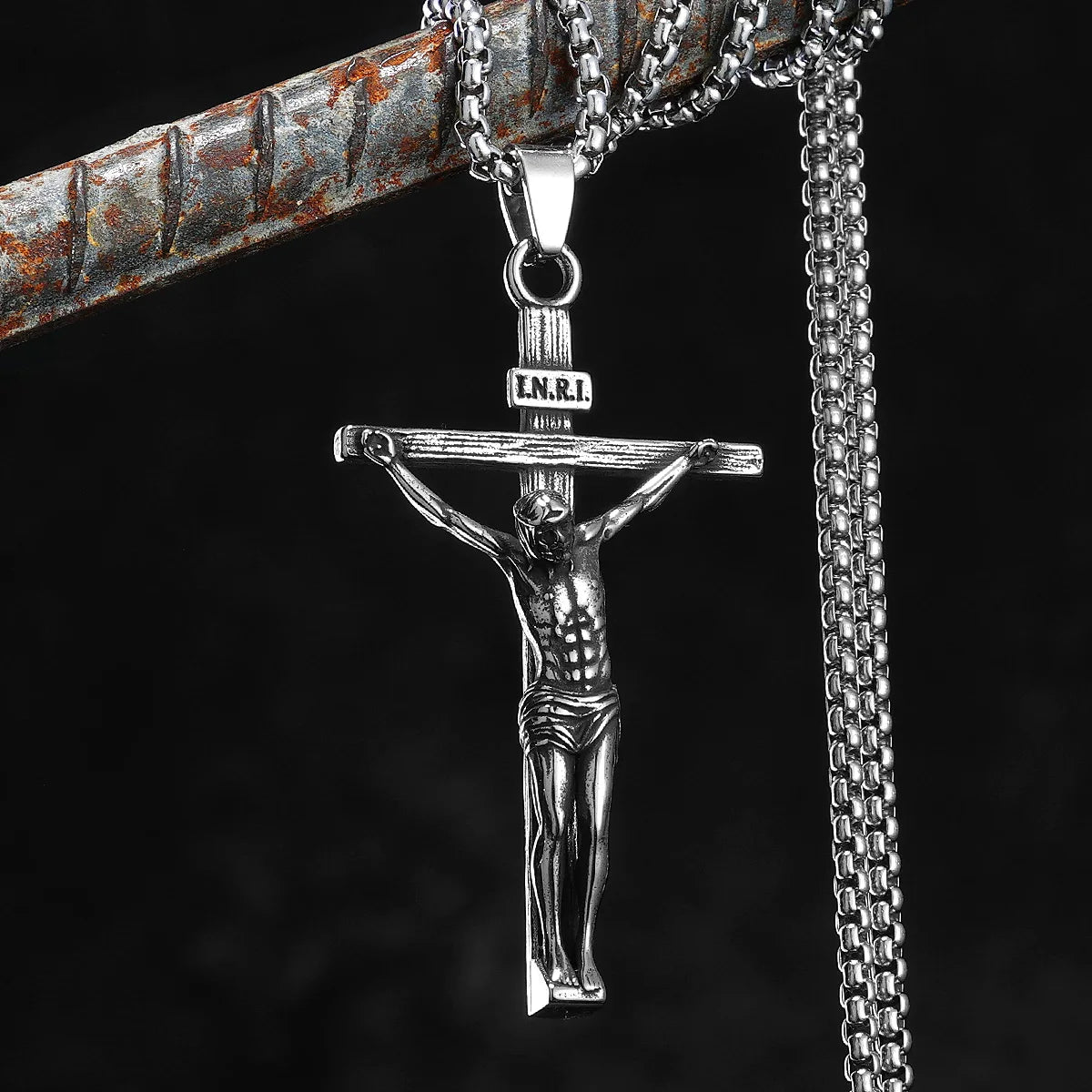 3D Jesus Cross Pendant — Stainless Steel