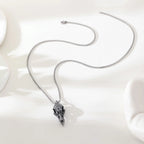 Gothic Crow Skull Pendant Necklace