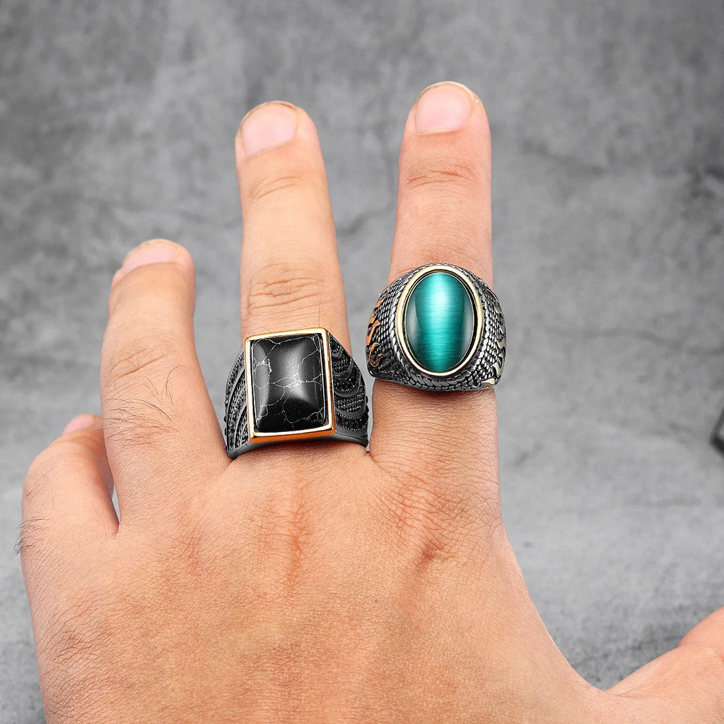Simple Rings 316L Stainless Steel Ring Trendy Luxury Men Elegant Rhinestone for Male Boyfriend Jewelry Classic Gift