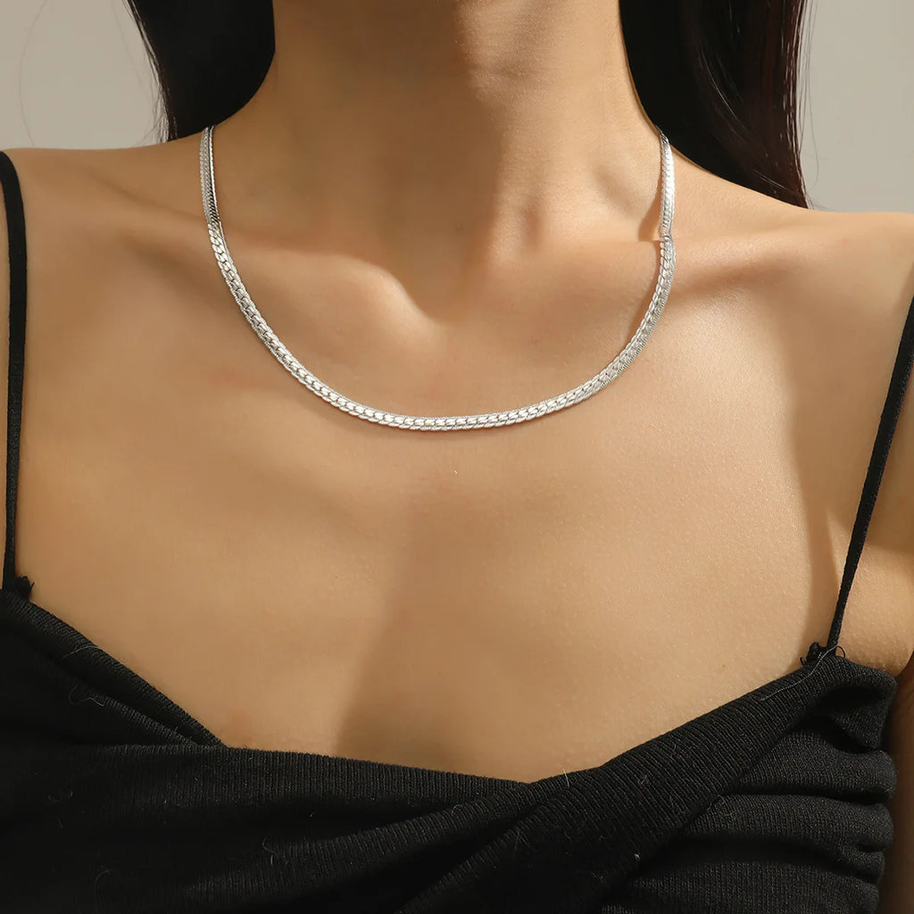 New 925 Sterling Silver Necklace 5MM Side Chain for Men Women Wedding Jewelry Luxury Fashion Style Engagement High Quality Gifts