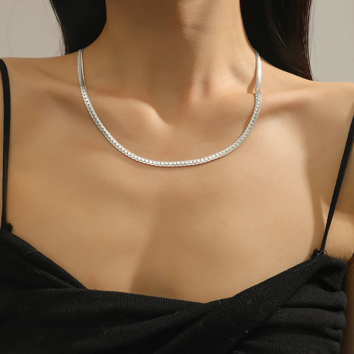 New 925 Sterling Silver Necklace 5MM Side Chain for Men Women Wedding Jewelry Luxury Fashion Style Engagement High Quality Gifts