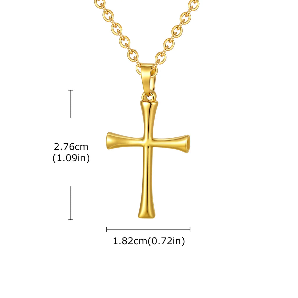 Minimalist Classic Cross Necklace for Men Women, Stainless Steel Chain Collar Necklace, Fashion Unisex Jewelry Gifts