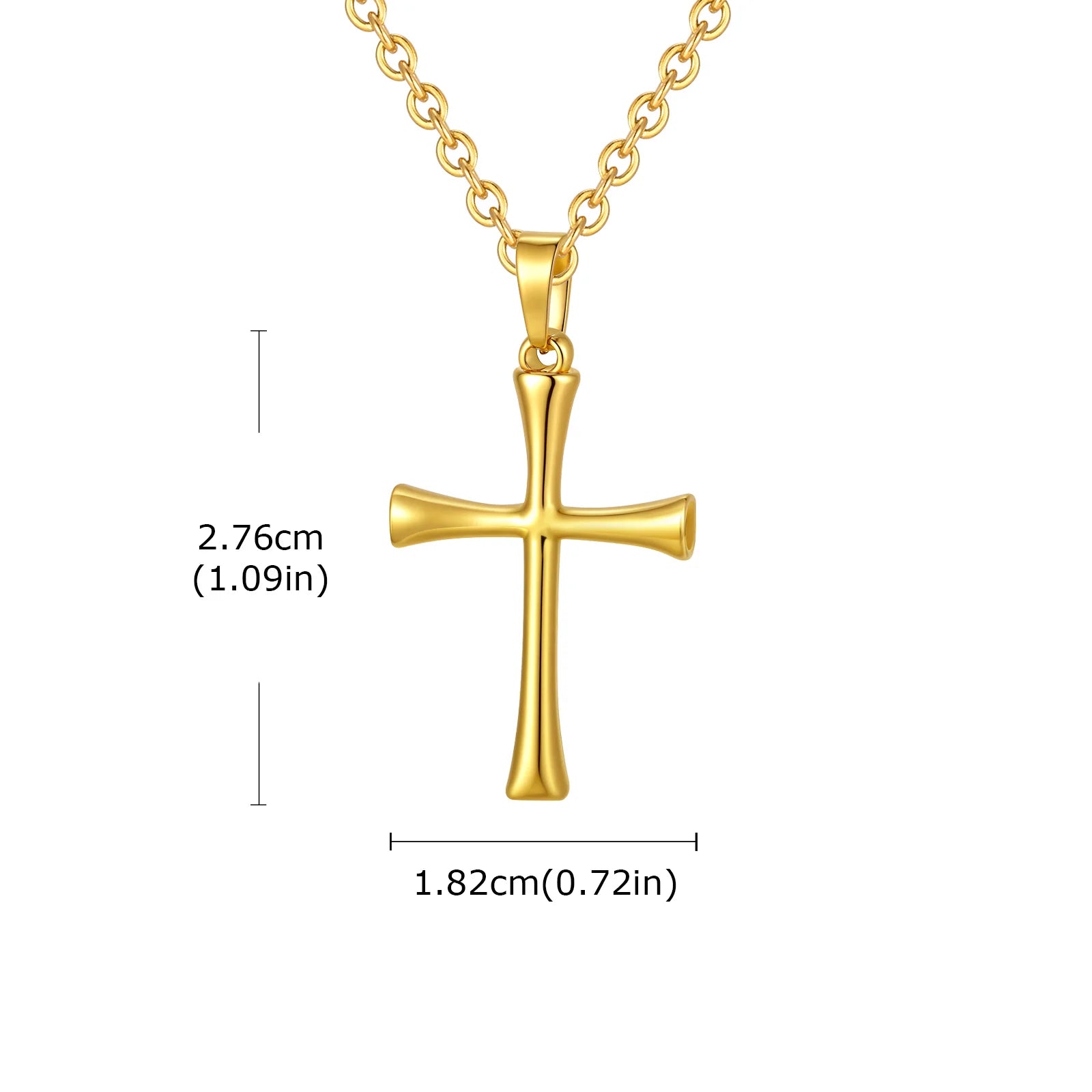 Minimalist Classic Cross Necklace for Men Women, Stainless Steel Chain Collar Necklace, Fashion Unisex Jewelry Gifts