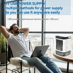 Portable Desktop Air Conditioner Fan Dual Spray Ultrasonic Atomization 3-Speed Mute Air Cooler Electric Fan For Home