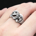 Steel Ring Vintage 316L Stainlesss Cry Smile