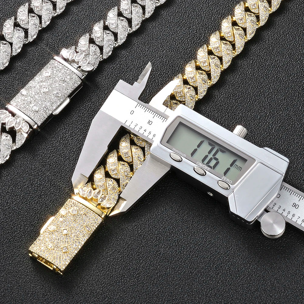 Chunky Iced Out Cuban Link Bracelet — 12mm Chain