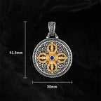 Vintage Gold Vajra Pestle Necklace For Men Jewelry Blessing The Six Character Great Bright Mantra Safety Buckle Pendant Male