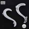 Gothic 925 Silver CZ Stud Earrings Iced Out
