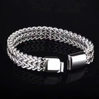 Stainless Steel Braided Double Row Front and Rear Fish Scale Alloy Magnetic Buckle Bracelet with Keel Jewelry Gifts Wholesale