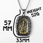 Buddha Glass Pendant Necklace — Stainless Steel