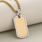 Personalized Military Dog Tag Necklace for Men, Stainless Steel Waterproof Hip Hop Pendant Box Chain