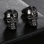 Skull Stud Earrings — Stainless Steel