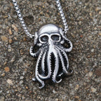 Punk Hip Hop Cthulhu Octopus Pendant Necklace Stainless Steel Men Fashion Street Rock Octopus Animal Necklace Chain