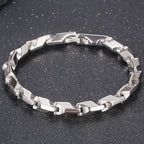 Men's Hip Hop Solid Chain Set 316L Stainless Steel Rope Necklace & Bracelet Man Punk Gothic Male Jewelry Accessories