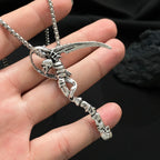 Gothic Death Scythe Pendant Skull Demon Ghost Pendant Necklace For Men Women Punk Motorcycle Rock Halloween Party Jewelry Gifts