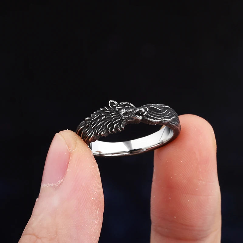 Vintage Viking Wolf Ring — Stainless Steel