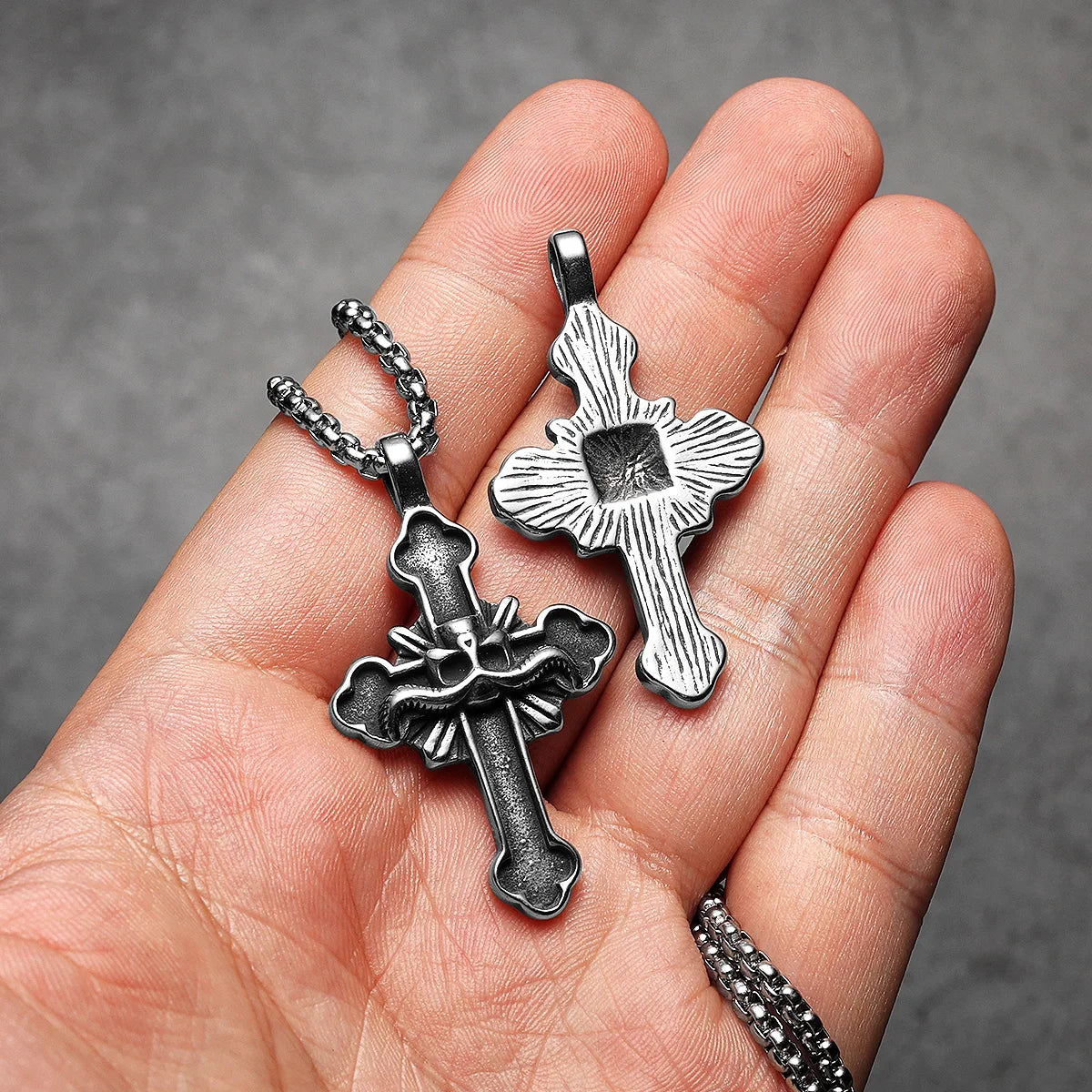 Satan Cross Pendant Necklace — Stainless Steel