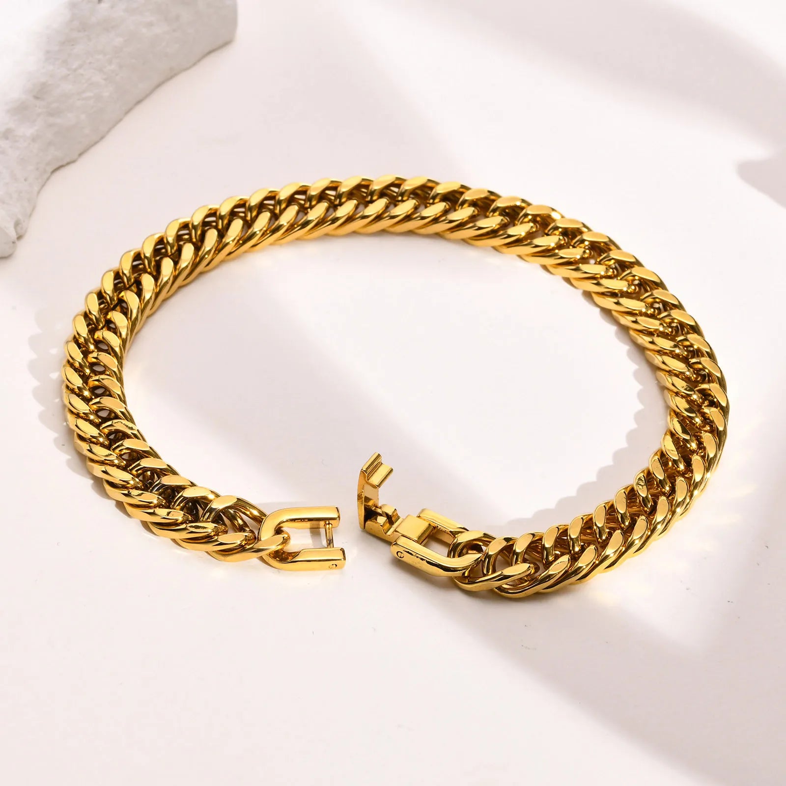 Double Curb Chain Bracelet 15mm — Stainless Steel
