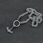 Viking amulet Jewelry Nordic viking rune with thor hammer pendant necklace with stainless steel -king chain