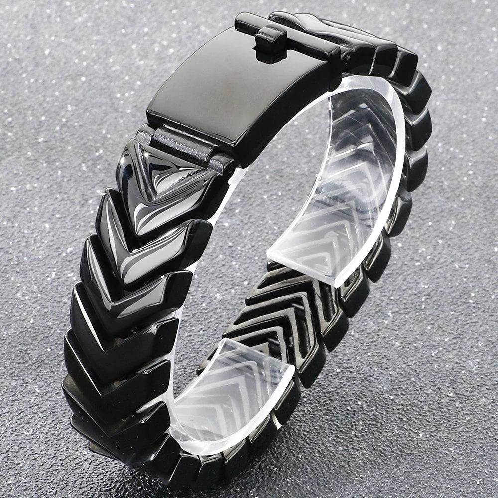 V-Shaped Snake Bone Chain Bracelet for Man High Polished 316l Stainless Steel Men's Bracelets Punk Rock Statement
