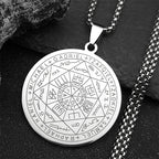 Seven Archangels Amulet Stainless Steel Necklaces Men Seal of Salomon Talisman Christian Protection Jewelry collar