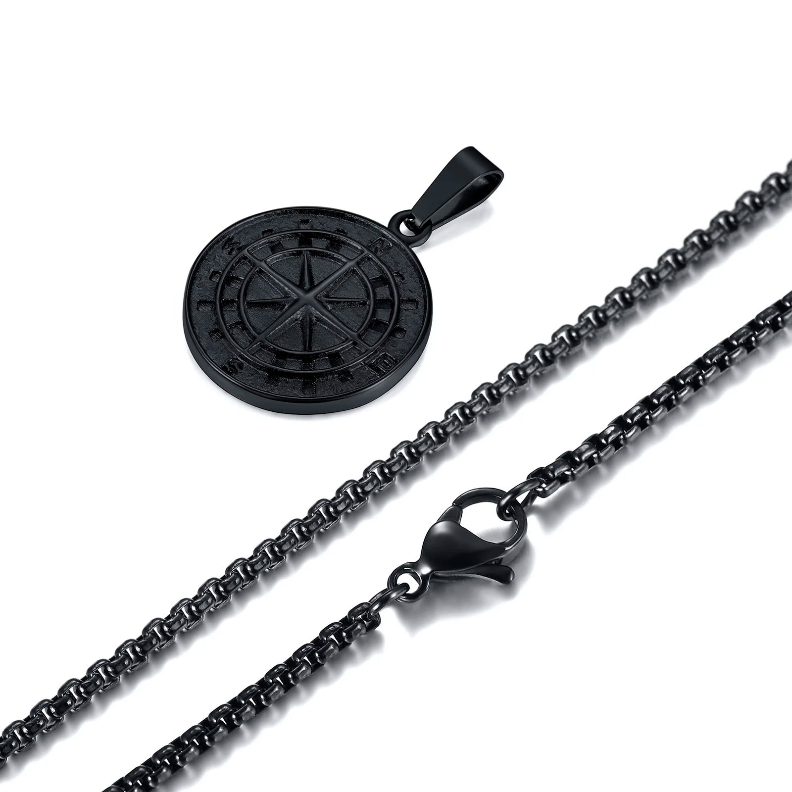 Compass Anchor Medal Pendant — Gold