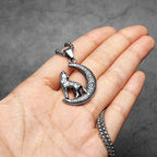 Wolf Stainless Steel Pendant Necklace