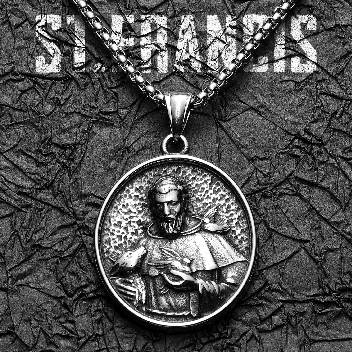 St. Francis Cross Pendant — Stainless Steel