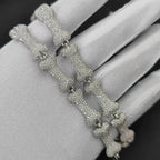 HIP Hop 3A+ CZ Stone Paved Bling Iced Out 10mm Bone Shape Link Chain Necklace for Men Rapper Jewelry Gift