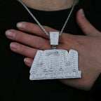 Iced Out Bling Letters ATM Addicted To Money Pendant Necklaces Gold Color AAA Zircon 5mm Tennis Chain Men's Hip Hop