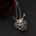 Vintage Punk Ghost Skull Mask Pendant Stainless Steel Chain Necklace Cool Men Rock Party Jewelry